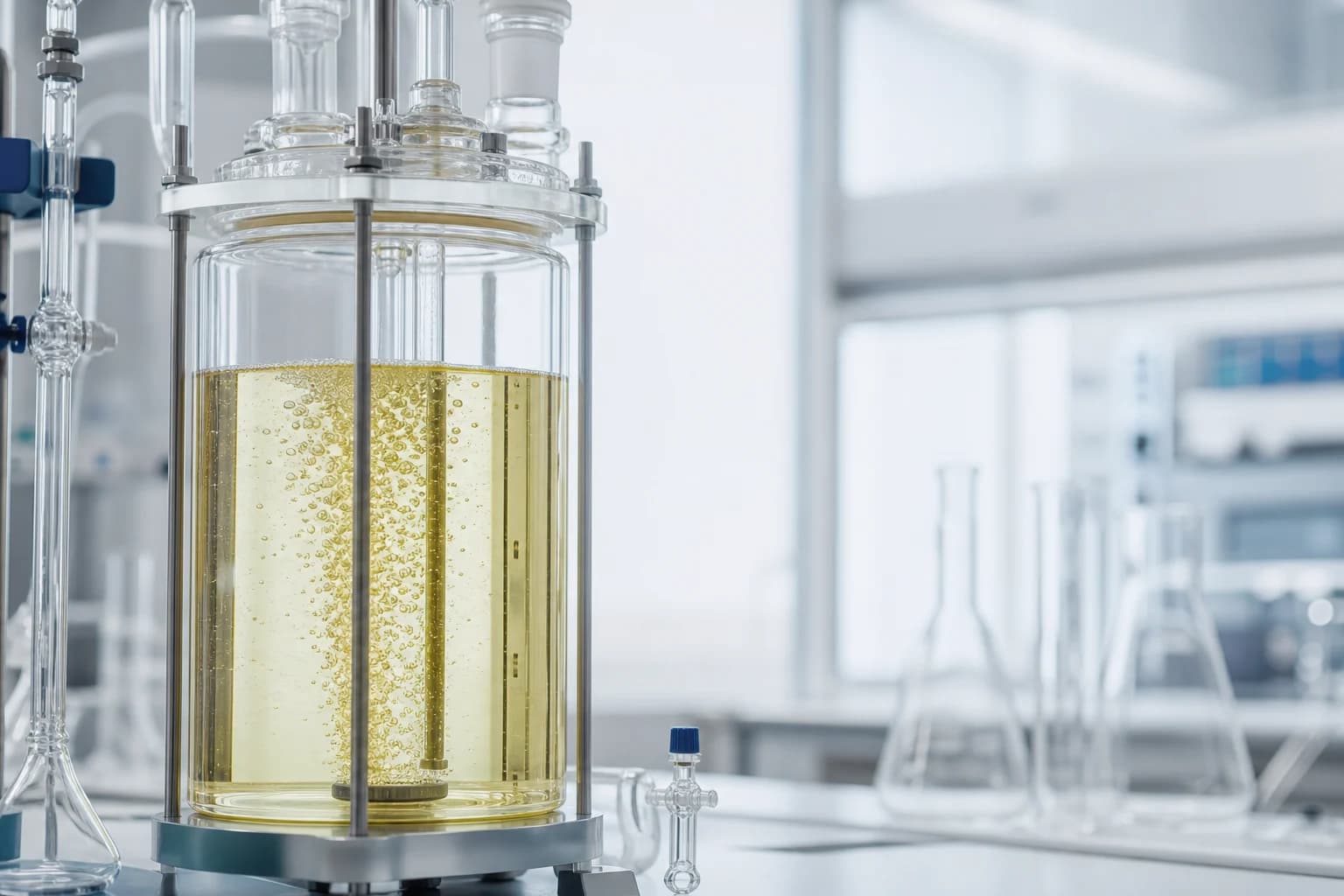 Olio di girasole sottoposto a ozonizzazione controllata in un reattore di laboratorio