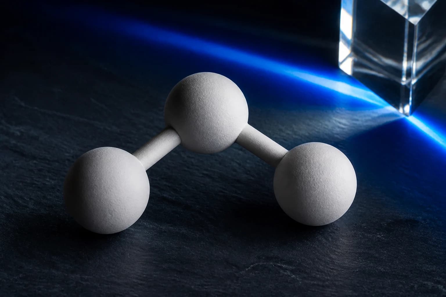 Modello della molecola di ozono nell'atmosfera